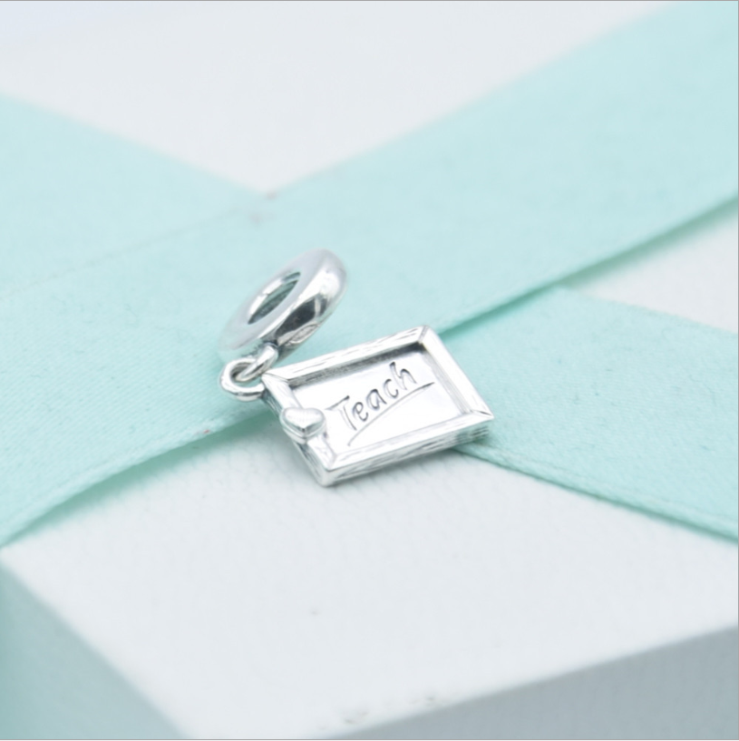 silver pandora teach with love teacher charm s925