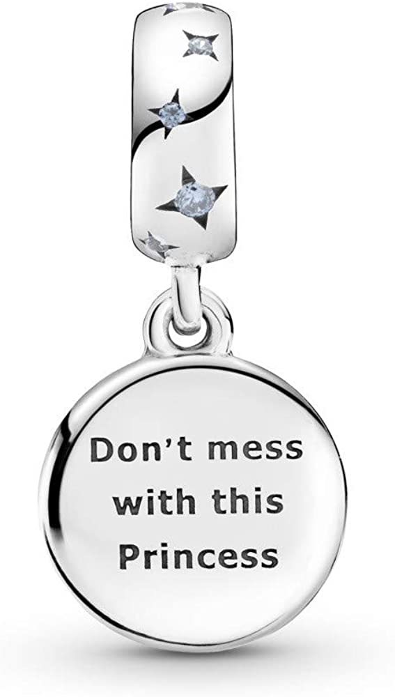 pandora x princess leia double charm pendant zirconia