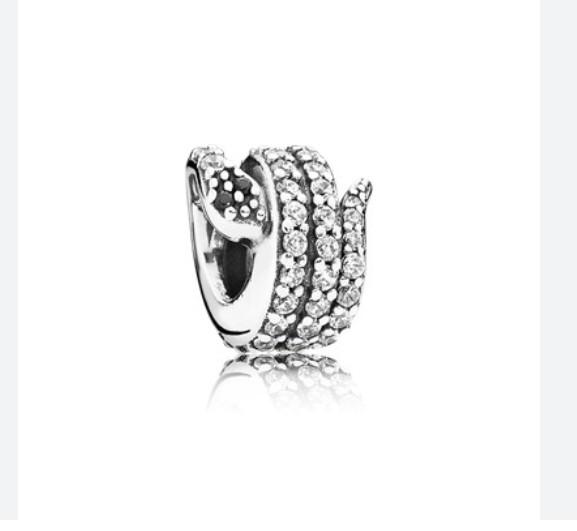 Sparkling Snake Pandora Charm Silver S925 ALE 