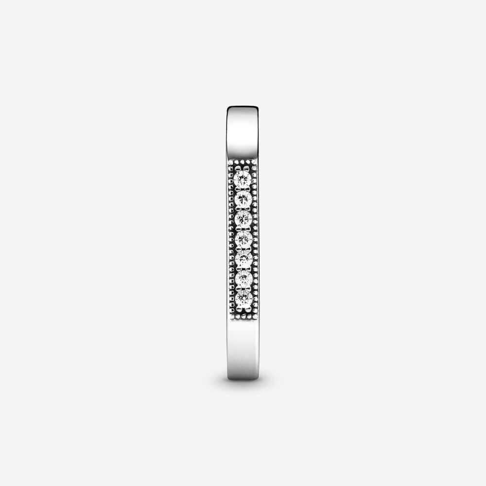 Pandora 925 Ale Sparkling Crystals Bar Stacking Ring