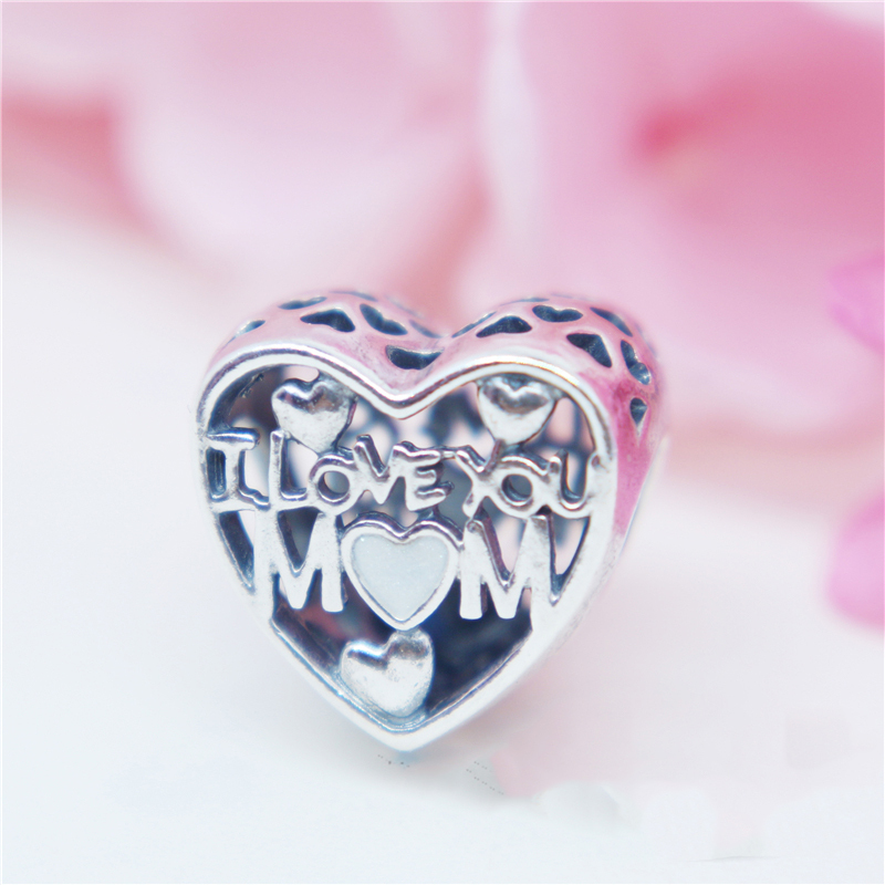 S925 Silver I Love You heart mum love mothers day Pendant Charm