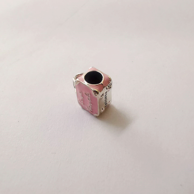 pandora sterling silver pink travel bag charm