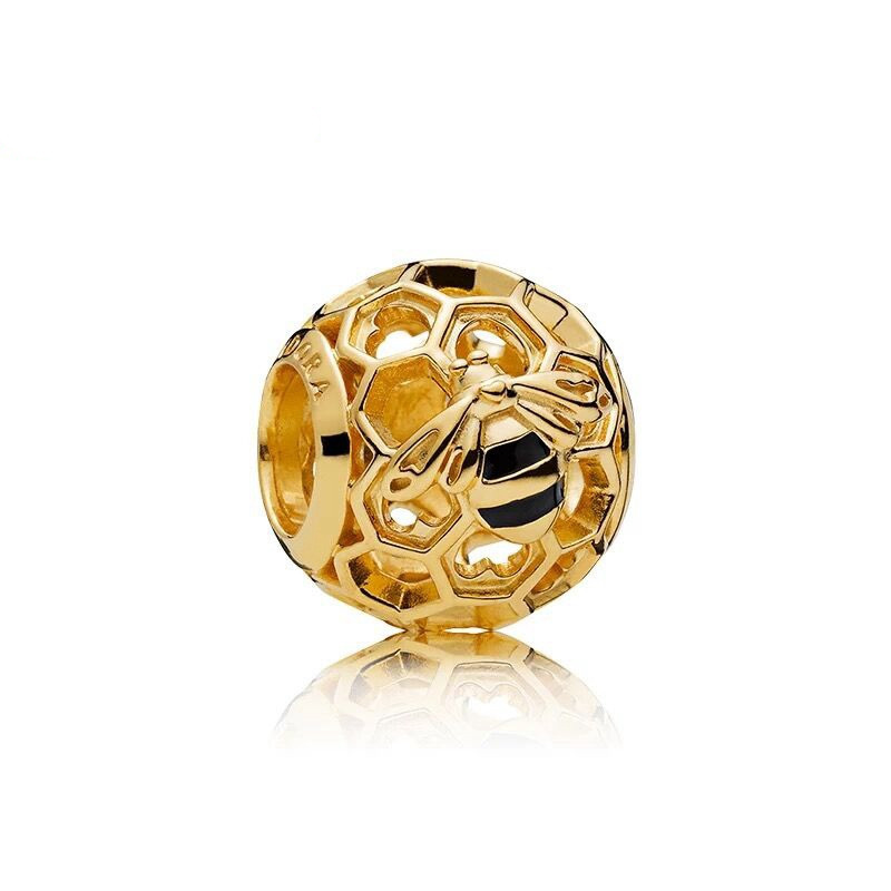 Pandora gold charm Shine Honey Bee S925
