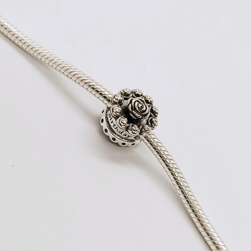 PANDORA SILVER Happy Birthday Celebration Cake CHARM S925 ALE
