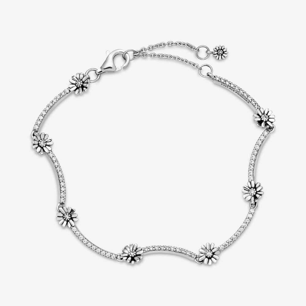 pandora sparkling daisy flower bracelet