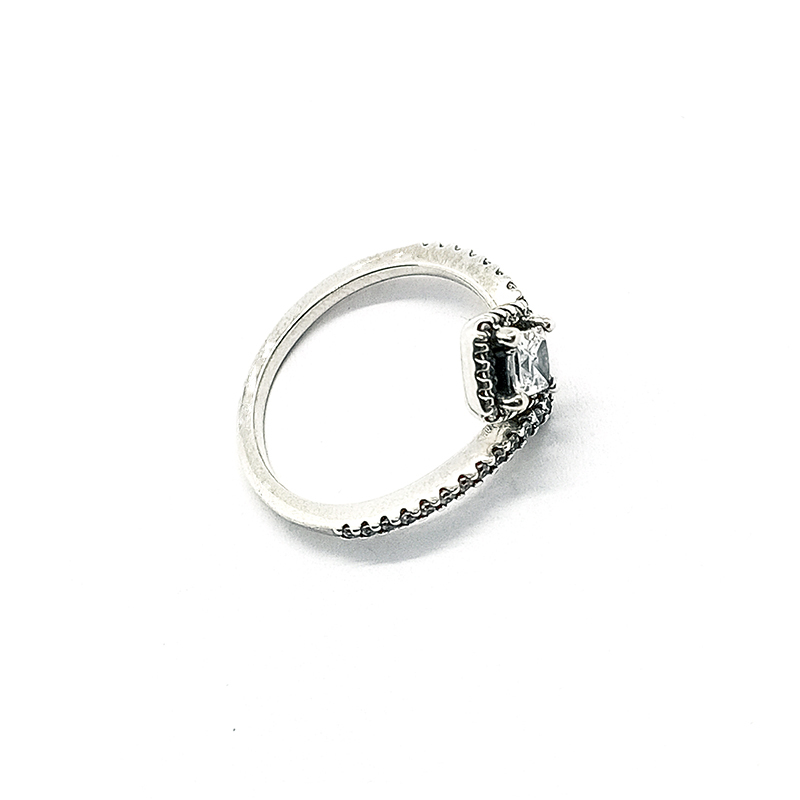 pandora square sparkle wishbone ring