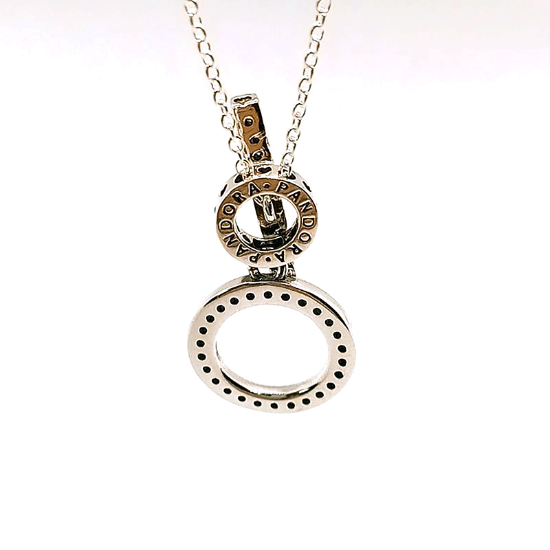 pandora double hoop t-bar necklace s925