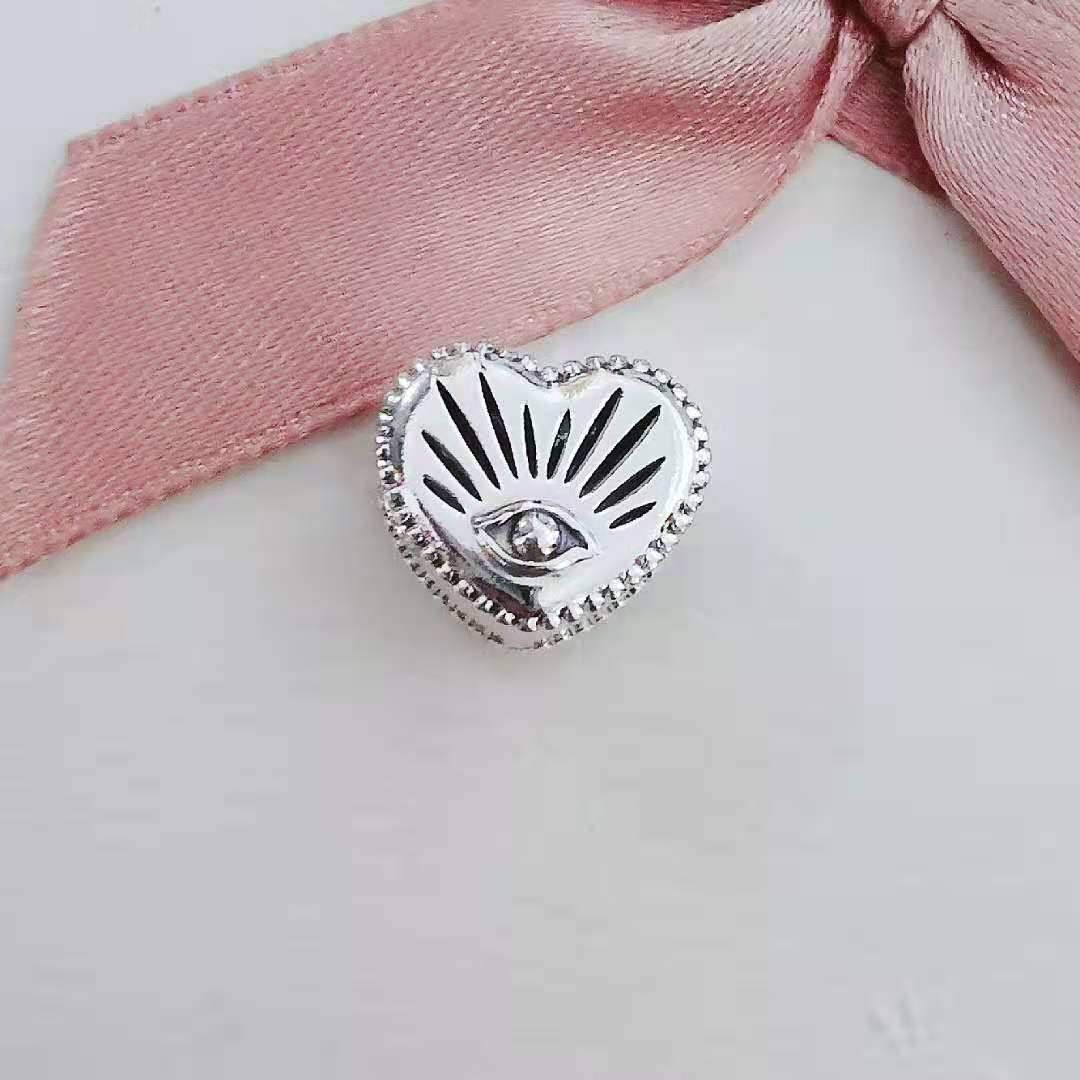 pandora 925 silver all-seeing eye heart pendant charm