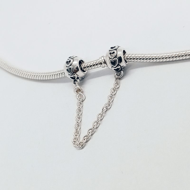 Pandora Silver Charm Love connection safety chain