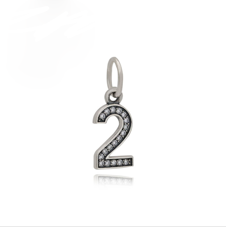 Pandora Number 1 Dangle Charm, Clear CZ
