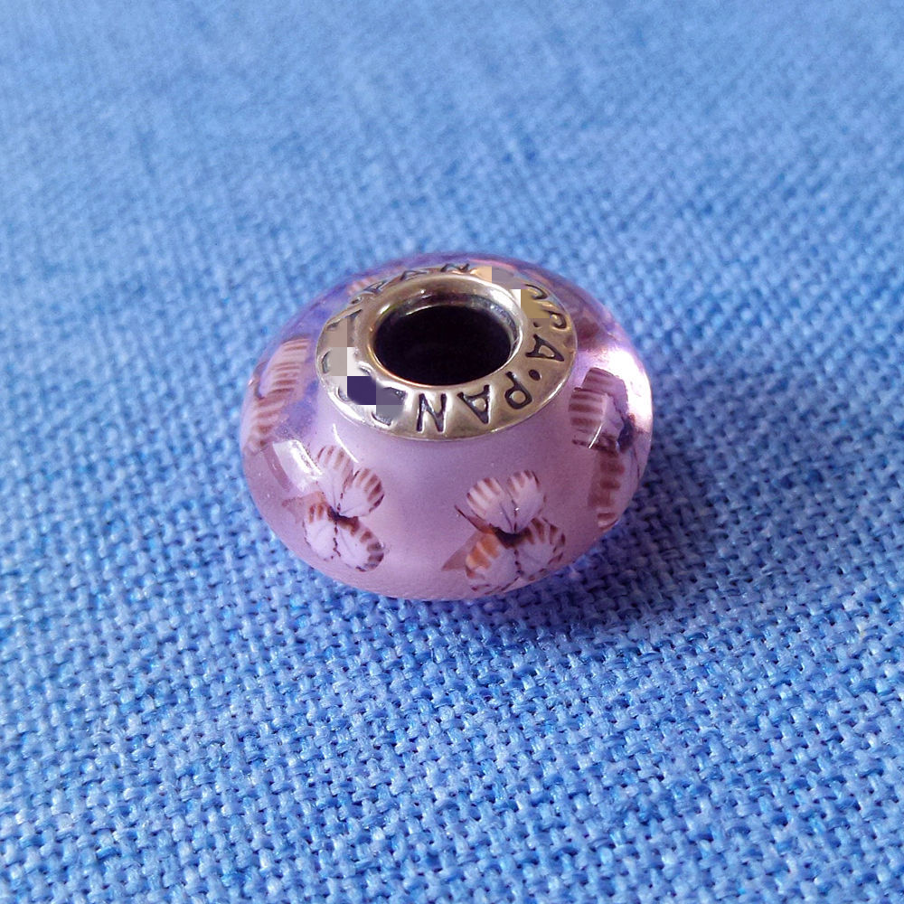pandora butterfly murano glass charm bead   s925 ale