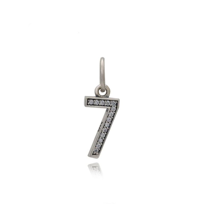 Pandora Number 1 Dangle Charm, Clear CZ