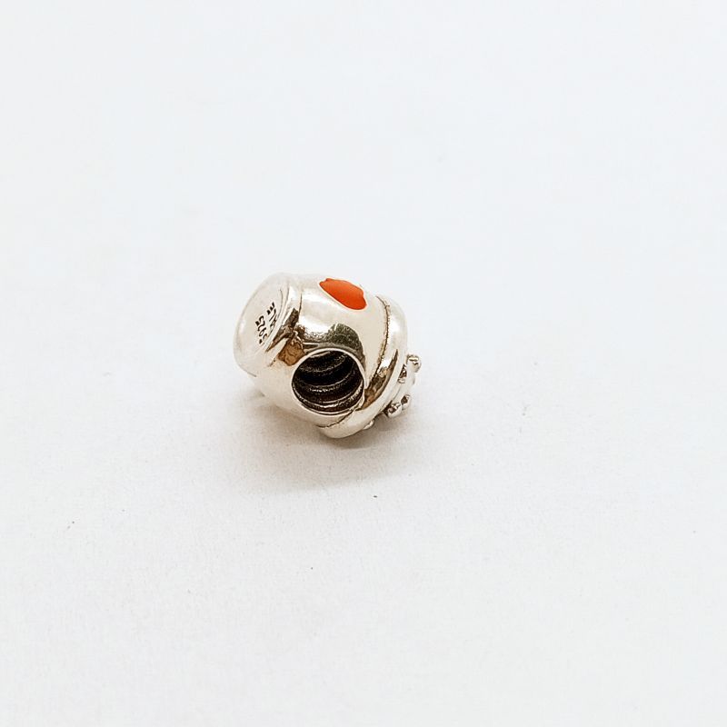 pandora sterling silver charm warm cocoa enamel bead