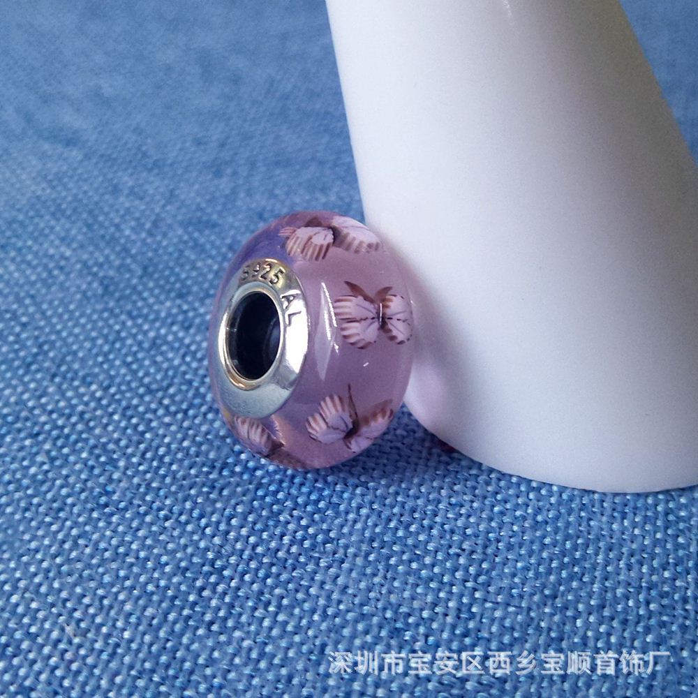 pandora butterfly murano glass charm bead   s925 ale