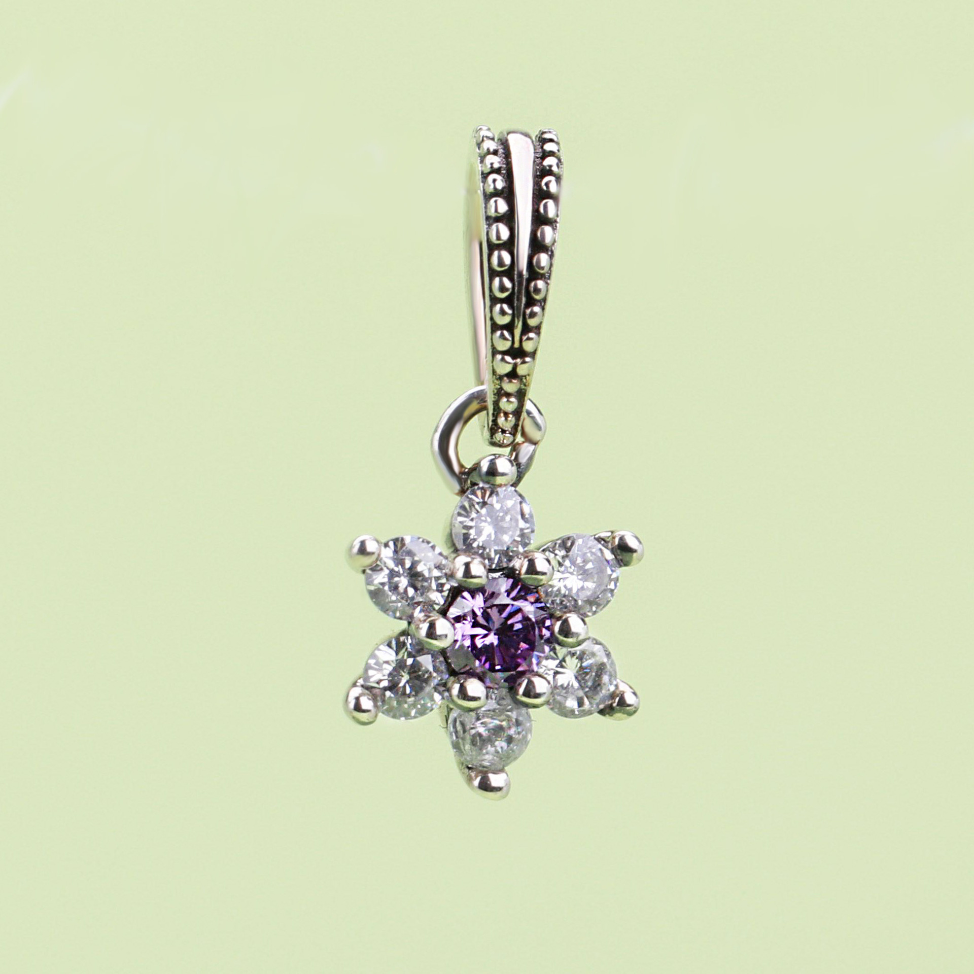 Pandora Forget Me Not Flower Necklace Pendant Charm
