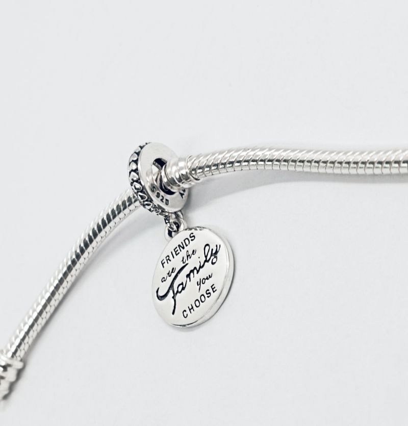 Pandora Silver Friends Are Family Pendant Dangle Charm