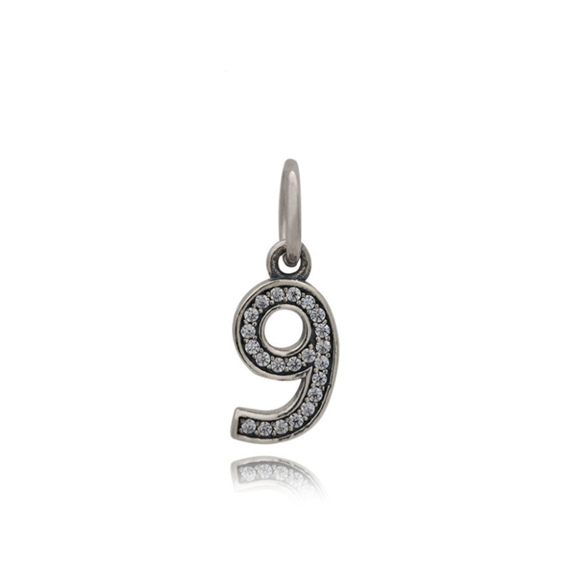 Pandora Number 1 Dangle Charm, Clear CZ