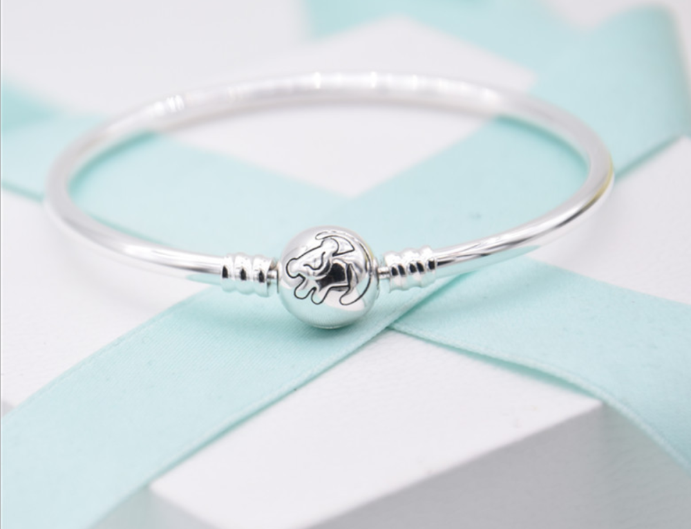 pandora silver bangle bracelet lion king