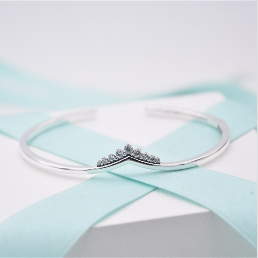 pandora tiara wishbone open bangle s925 sterling silver bracelet