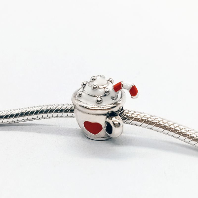 pandora sterling silver charm warm cocoa enamel bead