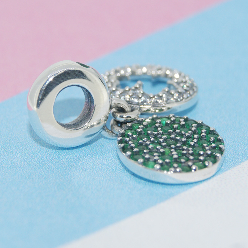 pandora green dazzling clover pendant charm silver s925 ale