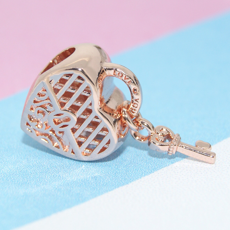 Love You Pandora Sterling Silver Charm -Lock