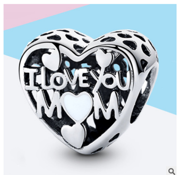 Pandora Charm S925 I Love You Mom MUM Heart Silver Sterling mothers day