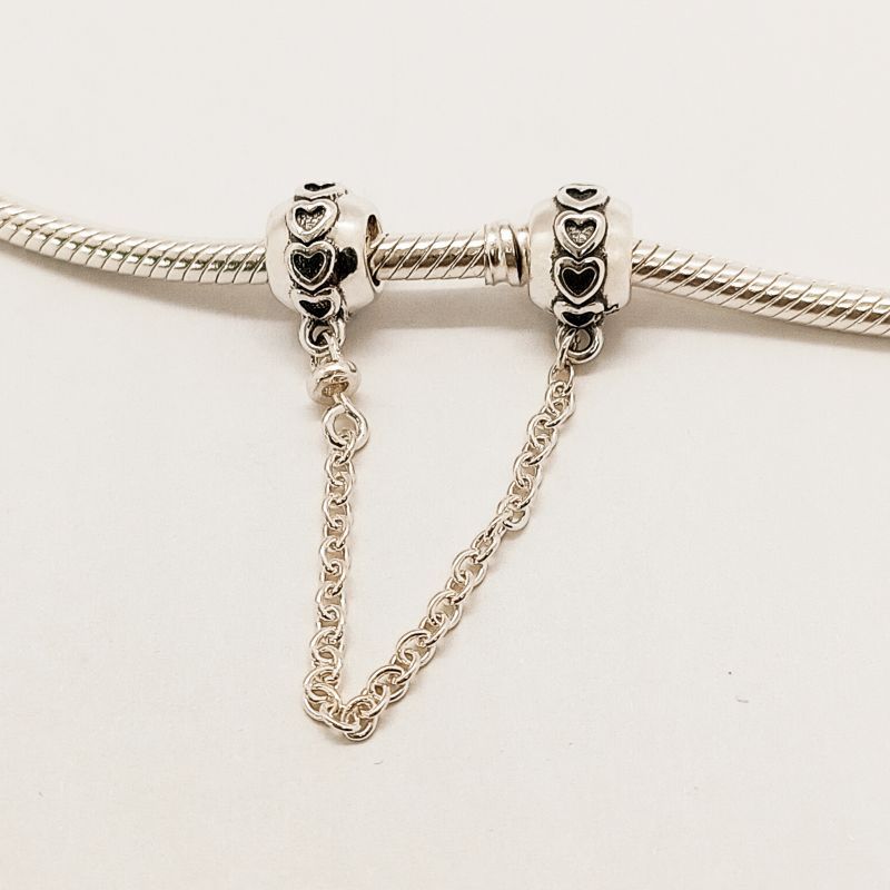 Pandora Silver Charm Love connection safety chain
