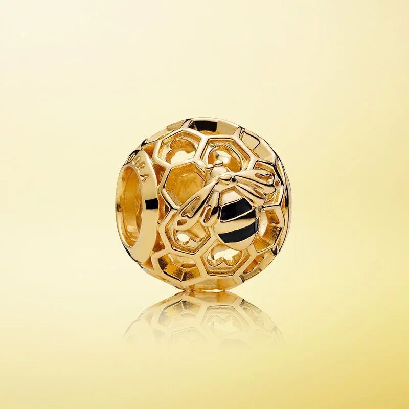 Pandora gold charm Shine Honey Bee S925