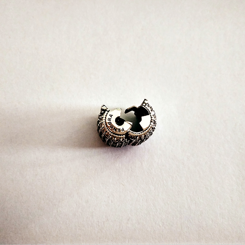 pandora silver charm pave barrel clip