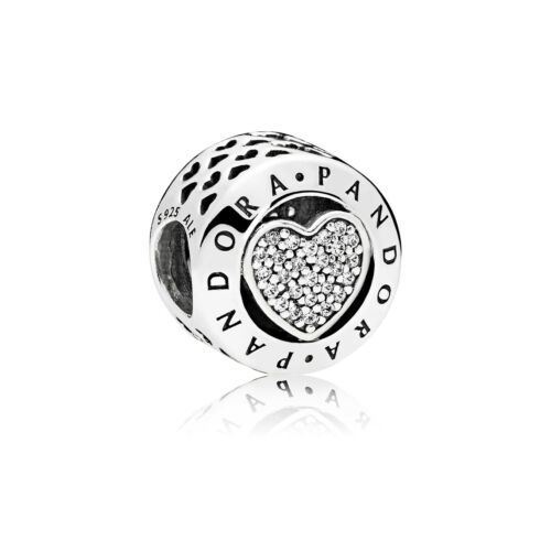 Pandora Signature Heart Charm - Sterling Silver charm