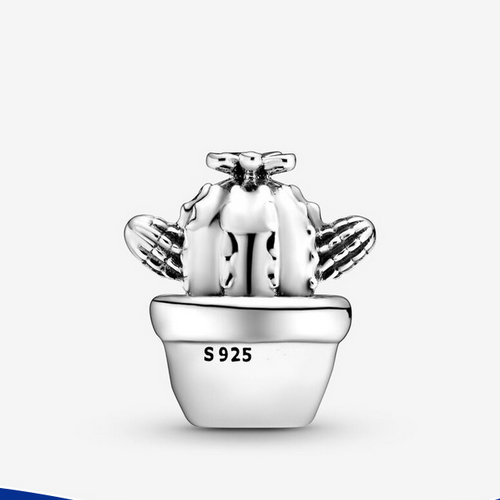 Pandora Sterling Silver Free Hugs Cactus Love Charm Flower Pot bead