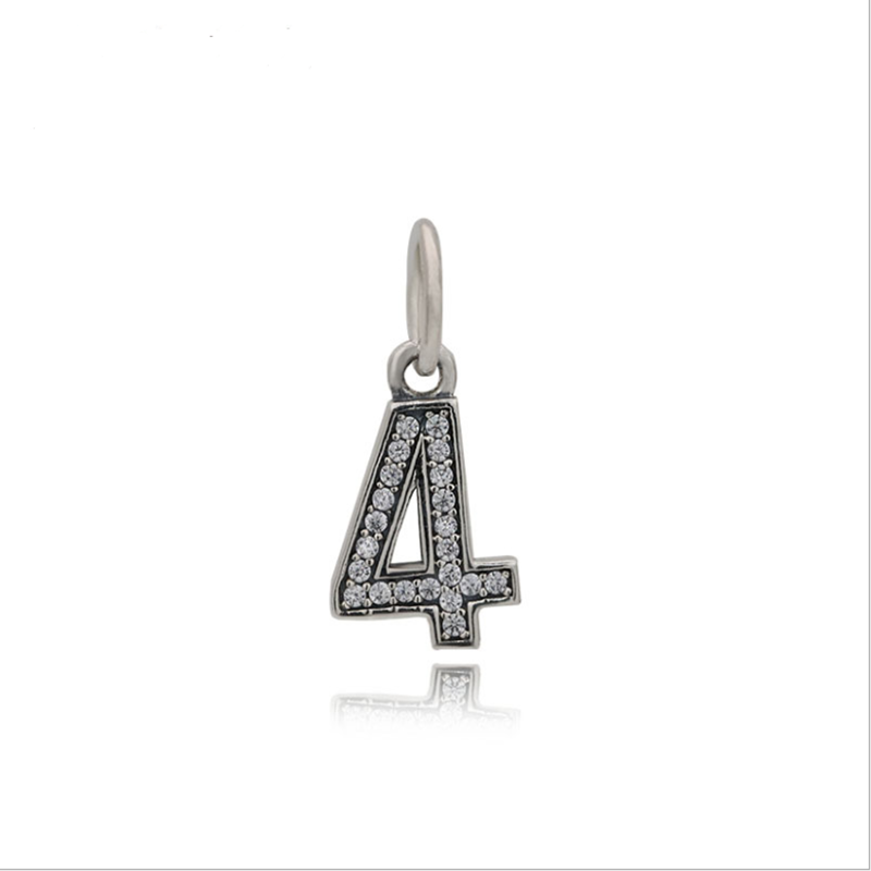 Pandora Number 1 Dangle Charm, Clear CZ