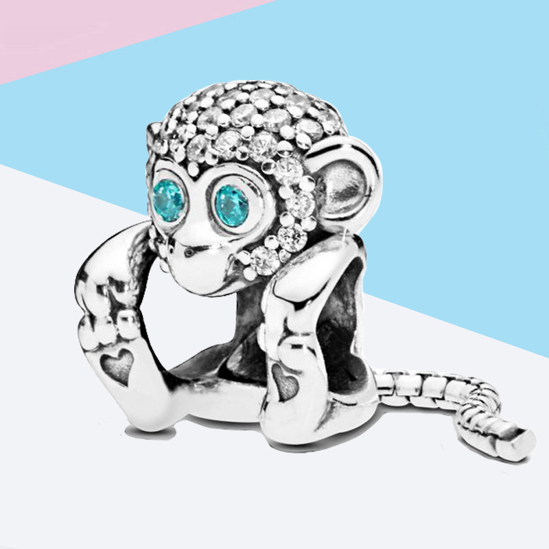 Pandora Silver Pave Monkey Charm