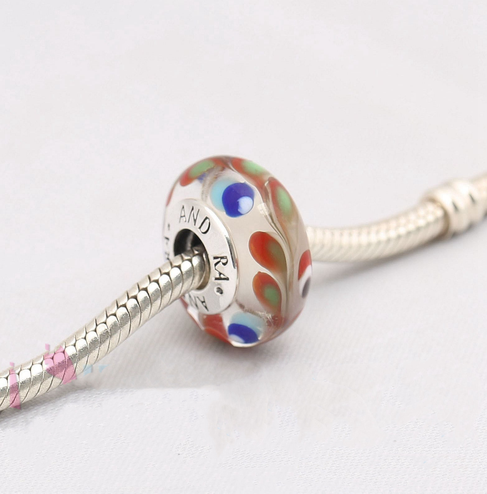 pandora Lore murano charm with pouch ALE S925 SILVER