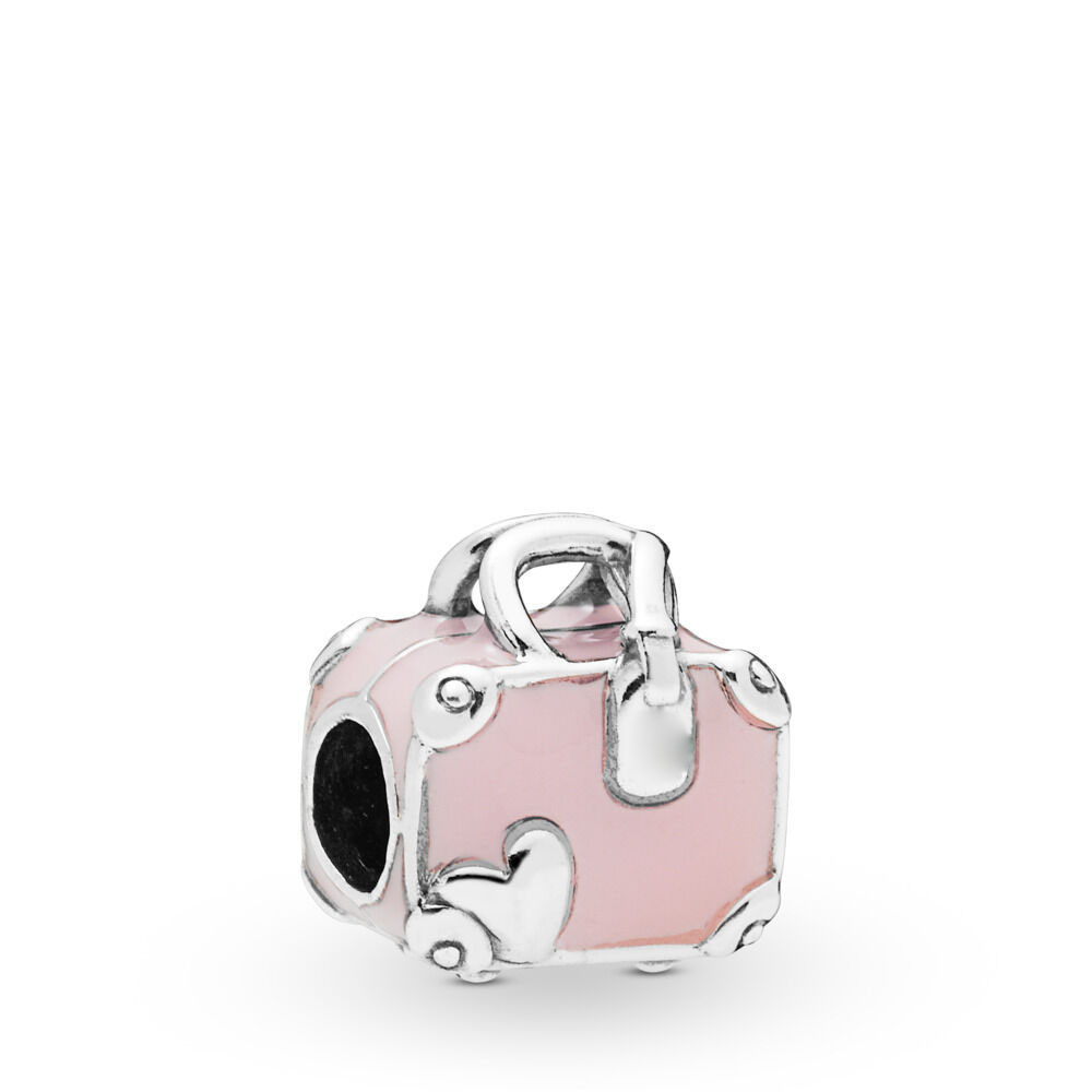 pandora sterling silver pink travel bag charm