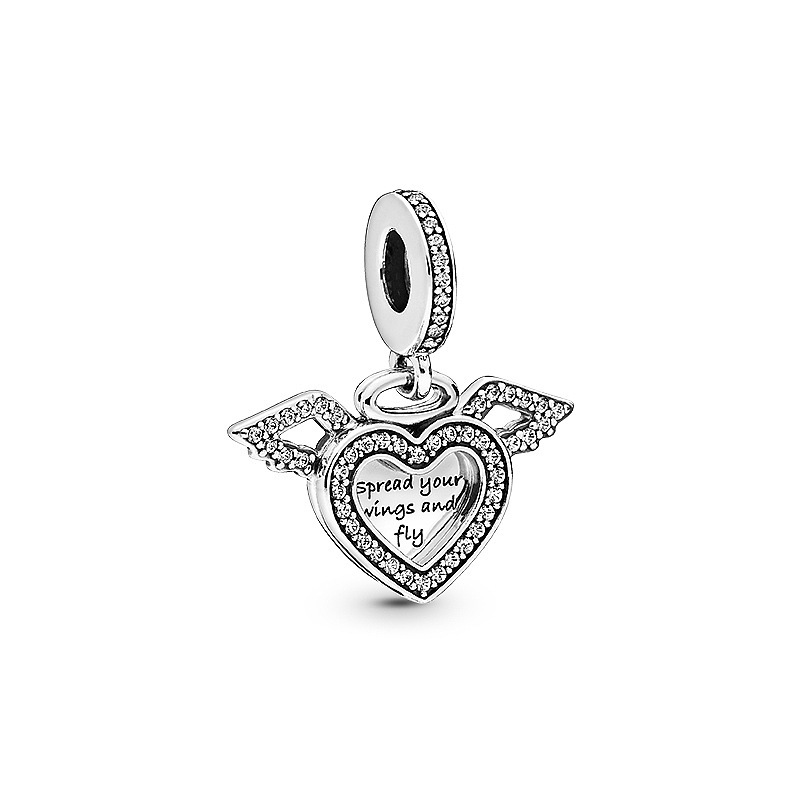 pandora heart and angel wings charm s925 ale
