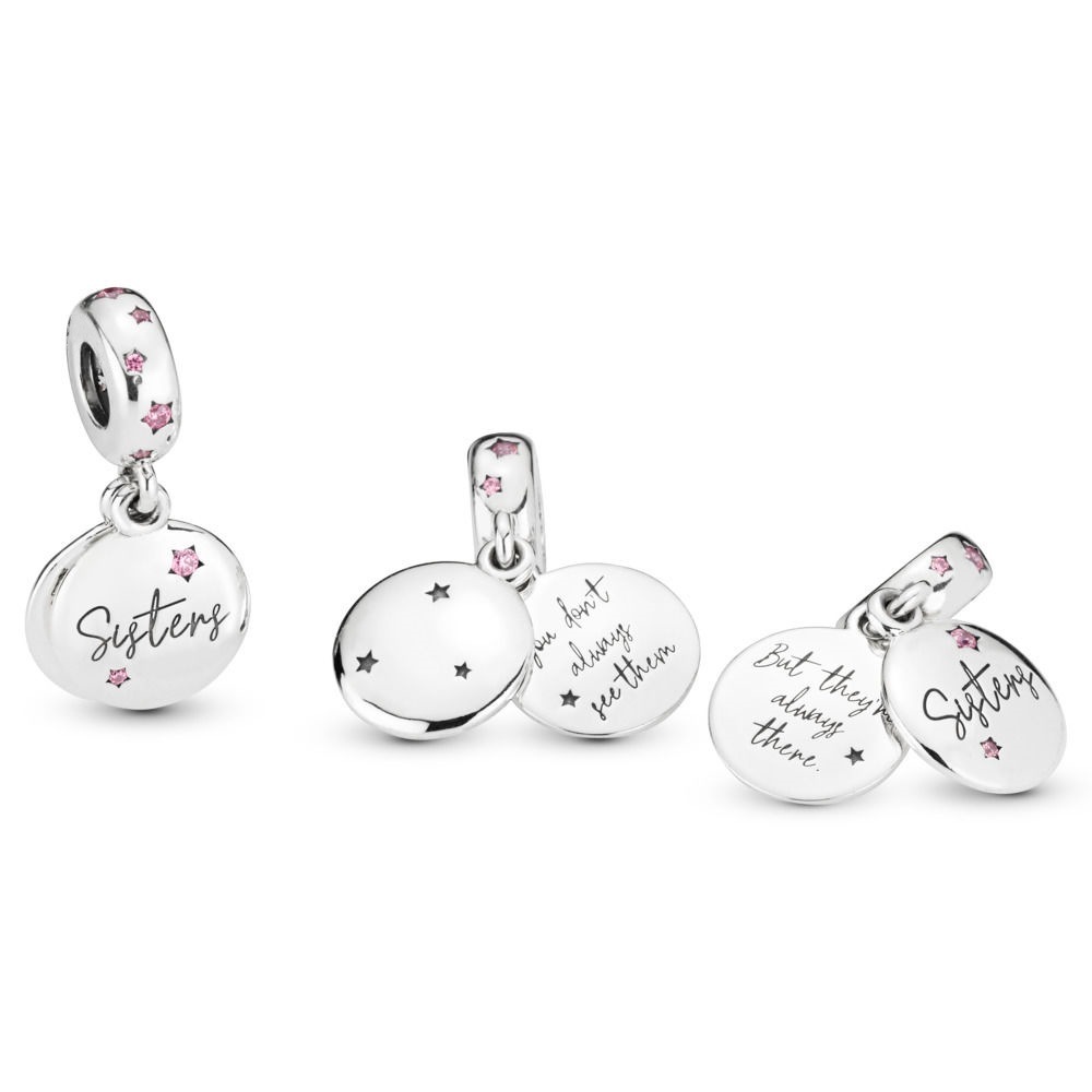 silver pandora forever sisters family love charm