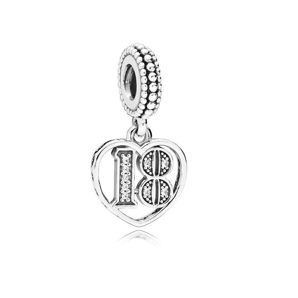 18th years of love anniversary birthday pendant charm