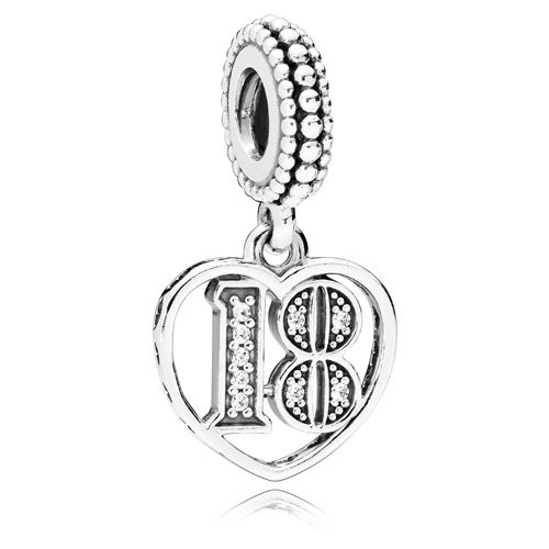 18th years of love anniversary birthday pendant charm