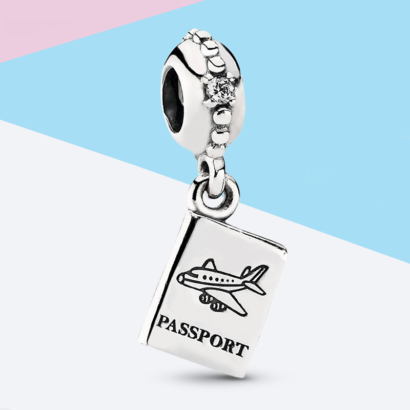 Pandora Silver Adventure awaits Passport Travel Charm Pendant