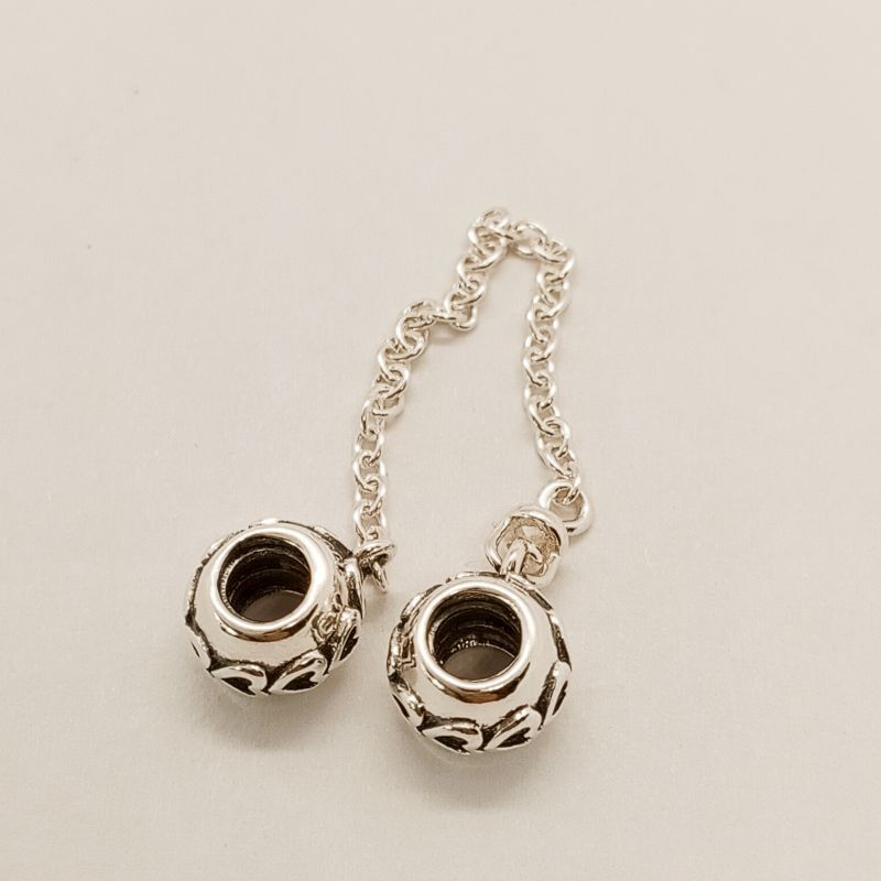 Pandora Silver Charm Love connection safety chain