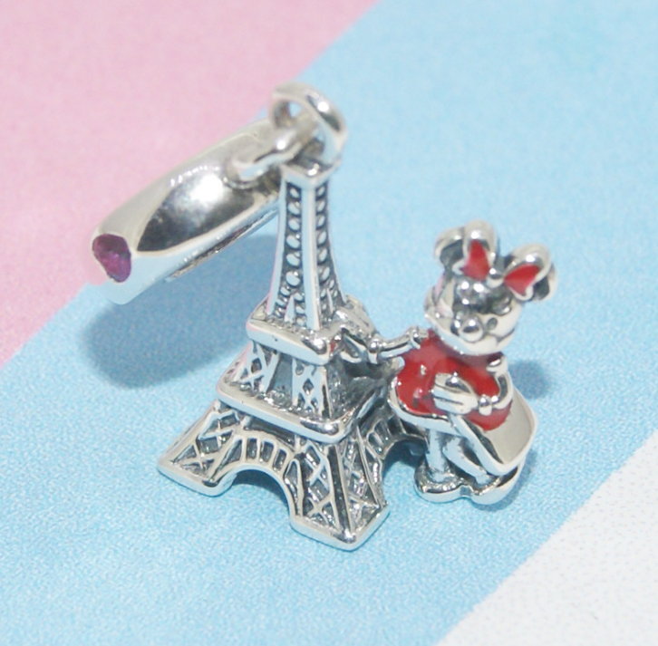 Pandora Solid Silver Minnie Mouse Eiffel Tower Pendant Charm