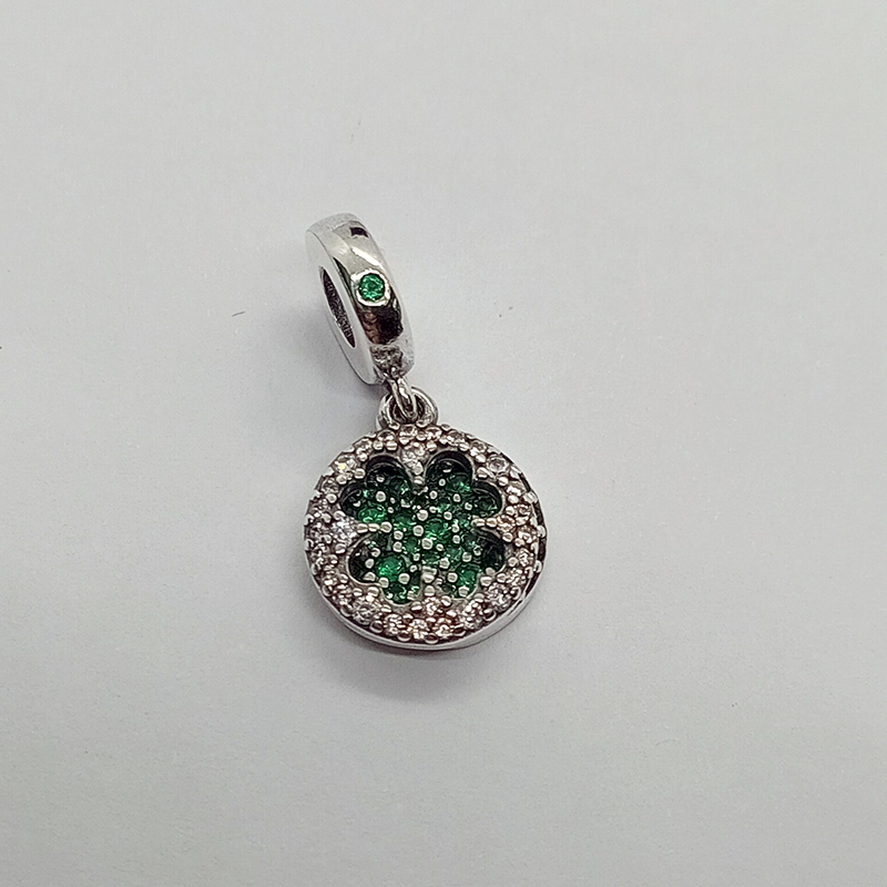 pandora green dazzling clover pendant charm silver s925 ale