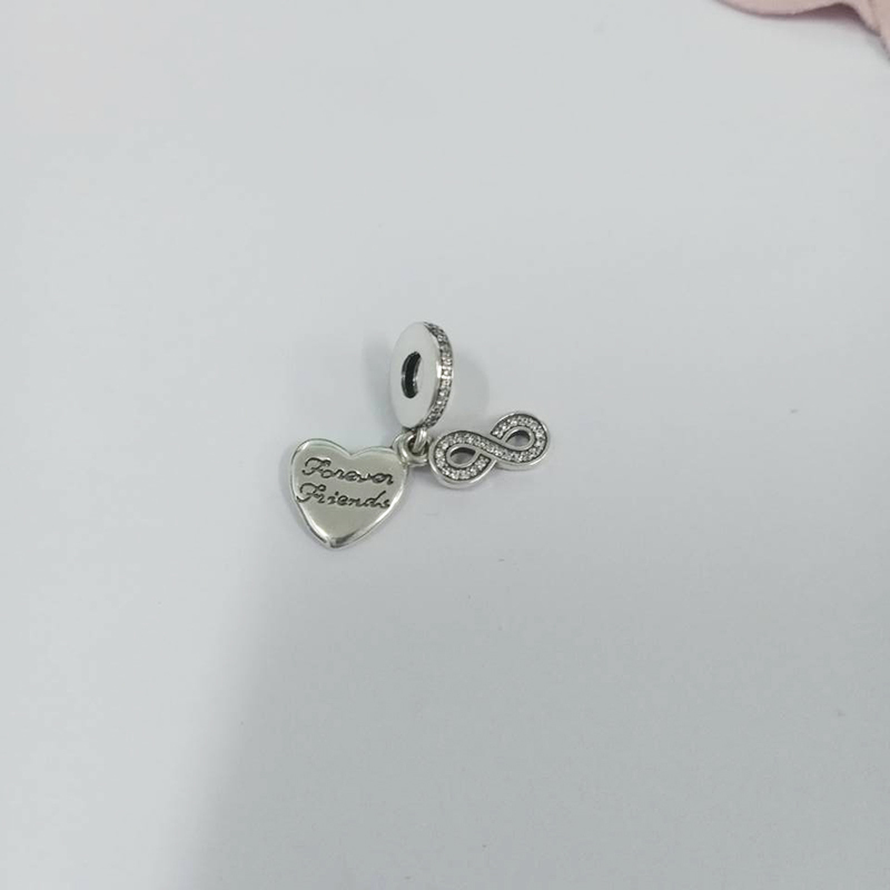 PANDORA S925 ALE Forever Friends Pendant Charm Silver