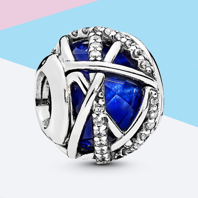 PANDORA Royal Blue Galaxy charm Silver S925 ALE
