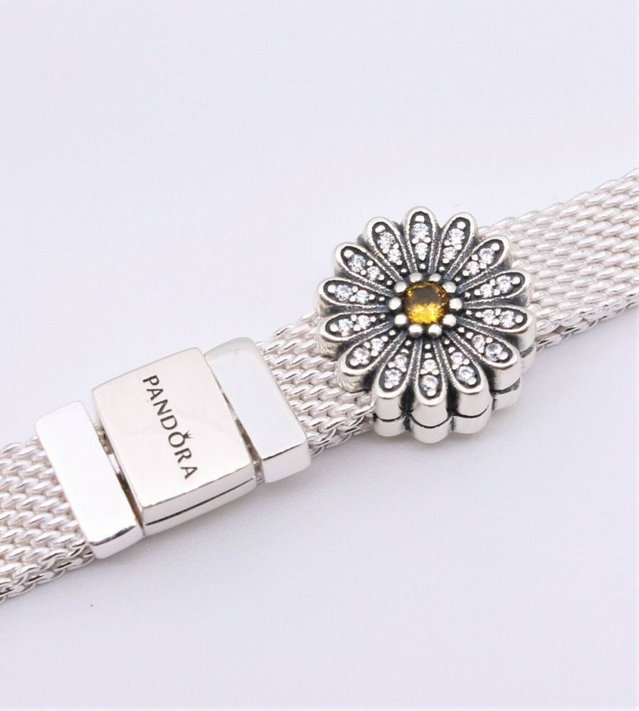 pandora reflexions sparkling daisy flower clip charm