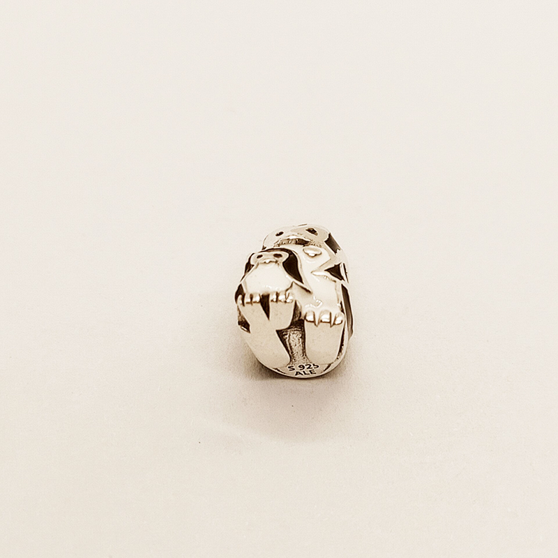 pandora sterling silver & enamel penguins charm