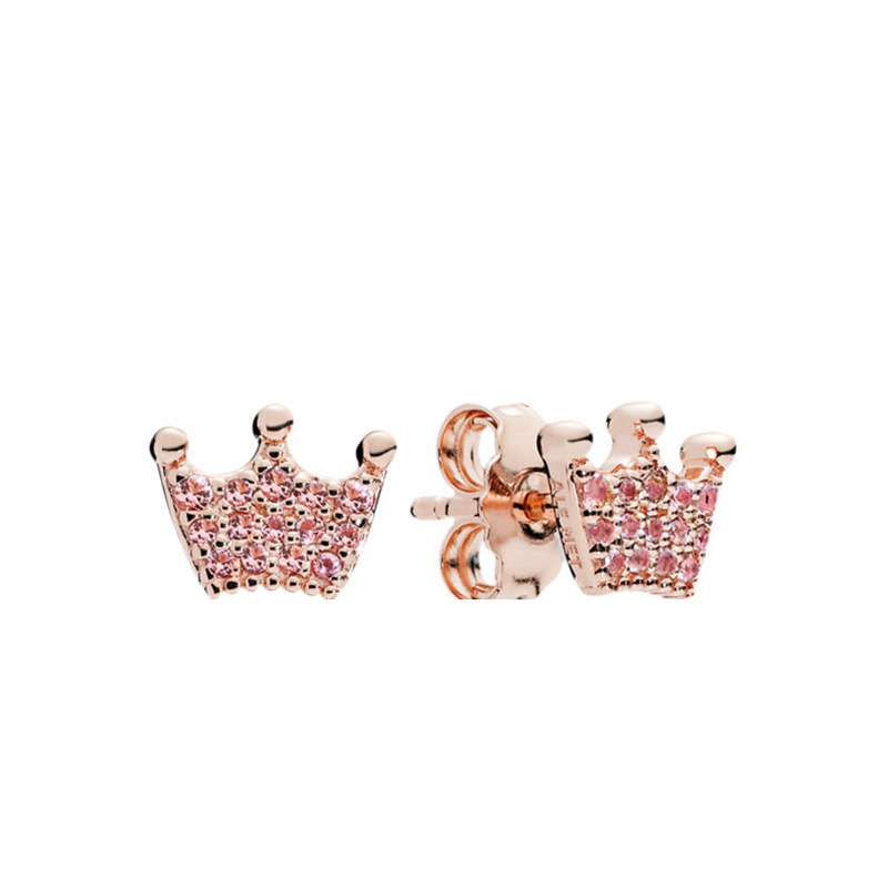 Pandora Sterling Silver Enchanted Crowns Stud Earrings