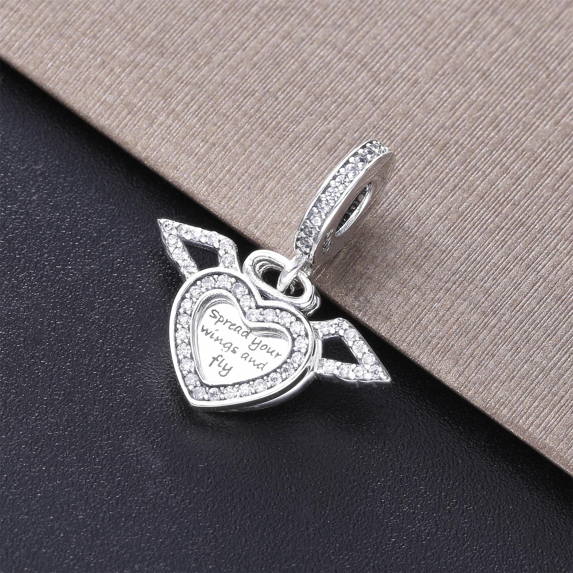 pandora heart and angel wings charm s925 ale
